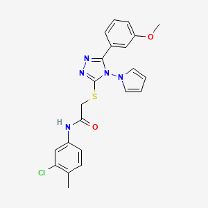 N-(3-chloro-4-methylphenyl)-2-{[5-(3-methoxyphenyl)-4-(1H-pyrrol-1-yl)-4H-1,2,4-triazol-3-yl]sulfanyl}acetamide