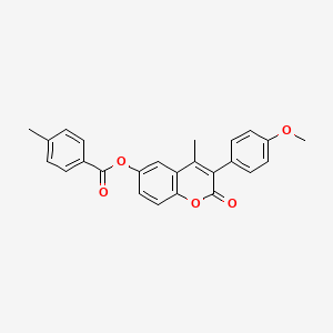 3-(4-methoxyphenyl)-4-methyl-2-oxo-2H-chromen-6-yl 4-methylbenzoate