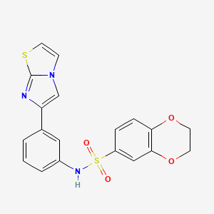 N-(3-(imidazo[2,1-b]thiazol-6-yl)phenyl)-2,3-dihydrobenzo[b][1,4]dioxine-6-sulfonamide