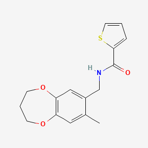 N-[(8-methyl-3,4-dihydro-2H-1,5-benzodioxepin-7-yl)methyl]thiophene-2-carboxamide