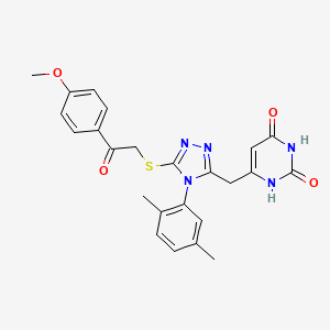 6-[[4-(2,5-dimethylphenyl)-5-[2-(4-methoxyphenyl)-2-oxoethyl]sulfanyl-1,2,4-triazol-3-yl]methyl]-1H-pyrimidine-2,4-dione