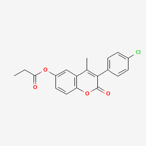 3-(4-chlorophenyl)-4-methyl-2-oxo-2H-chromen-6-yl propanoate