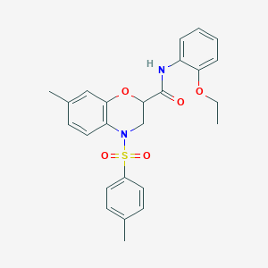 molecular formula C25H26N2O5S B11251231 N-(2-ethoxyphenyl)-7-methyl-4-[(4-methylphenyl)sulfonyl]-3,4-dihydro-2H-1,4-benzoxazine-2-carboxamide 