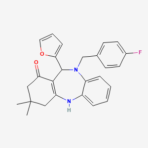 10-(4-fluorobenzyl)-11-(furan-2-yl)-3,3-dimethyl-2,3,4,5,10,11-hexahydro-1H-dibenzo[b,e][1,4]diazepin-1-one