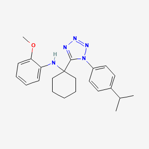 molecular formula C23H29N5O B11251256 2-methoxy-N-(1-{1-[4-(propan-2-yl)phenyl]-1H-tetrazol-5-yl}cyclohexyl)aniline 