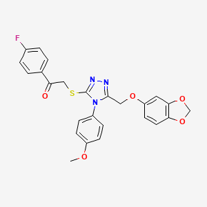 2-({5-[(1,3-benzodioxol-5-yloxy)methyl]-4-(4-methoxyphenyl)-4H-1,2,4-triazol-3-yl}sulfanyl)-1-(4-fluorophenyl)ethanone