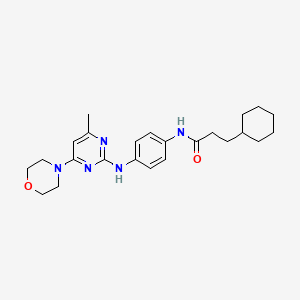 molecular formula C24H33N5O2 B11251266 3-cyclohexyl-N-(4-((4-methyl-6-morpholinopyrimidin-2-yl)amino)phenyl)propanamide 