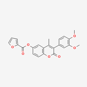 3-(3,4-dimethoxyphenyl)-4-methyl-2-oxo-2H-chromen-6-yl furan-2-carboxylate