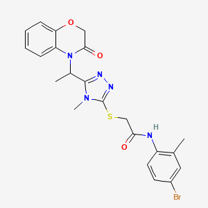 N-(4-bromo-2-methylphenyl)-2-({4-methyl-5-[1-(3-oxo-2,3-dihydro-4H-1,4-benzoxazin-4-yl)ethyl]-4H-1,2,4-triazol-3-yl}sulfanyl)acetamide