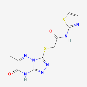 2-[(7-hydroxy-6-methyl[1,2,4]triazolo[4,3-b][1,2,4]triazin-3-yl)sulfanyl]-N-(1,3-thiazol-2-yl)acetamide