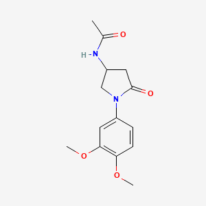 N-(1-(3,4-dimethoxyphenyl)-5-oxopyrrolidin-3-yl)acetamide