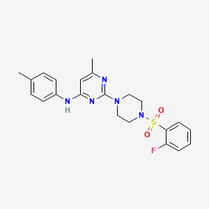 2-(4-((2-fluorophenyl)sulfonyl)piperazin-1-yl)-6-methyl-N-(p-tolyl)pyrimidin-4-amine