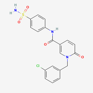 molecular formula C19H16ClN3O4S B11251315 1-(3-chlorobenzyl)-6-oxo-N-(4-sulfamoylphenyl)-1,6-dihydropyridine-3-carboxamide 