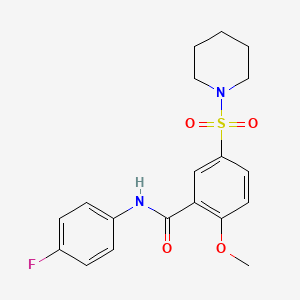 N-(4-fluorophenyl)-2-methoxy-5-(piperidin-1-ylsulfonyl)benzamide