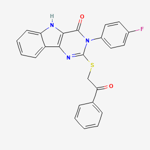 3-(4-fluorophenyl)-2-((2-oxo-2-phenylethyl)thio)-3H-pyrimido[5,4-b]indol-4(5H)-one