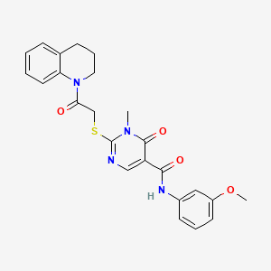 N-(3-Methoxyphenyl)-1-methyl-6-oxo-2-{[2-oxo-2-(1,2,3,4-tetrahydroquinolin-1-YL)ethyl]sulfanyl}-1,6-dihydropyrimidine-5-carboxamide