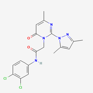 molecular formula C18H17Cl2N5O2 B11251364 N-(3,4-dichlorophenyl)-2-(2-(3,5-dimethyl-1H-pyrazol-1-yl)-4-methyl-6-oxopyrimidin-1(6H)-yl)acetamide 