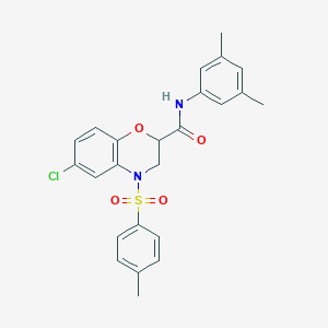 molecular formula C24H23ClN2O4S B11251371 6-chloro-N-(3,5-dimethylphenyl)-4-[(4-methylphenyl)sulfonyl]-3,4-dihydro-2H-1,4-benzoxazine-2-carboxamide 