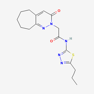 2-(3-oxo-3,5,6,7,8,9-hexahydro-2H-cyclohepta[c]pyridazin-2-yl)-N-(5-propyl-1,3,4-thiadiazol-2-yl)acetamide