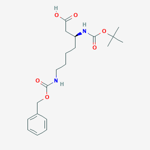 molecular formula C20H30N2O6 B112514 (S)-7-(((苄氧基)羰基)氨基)-3-((叔丁氧基羰基)氨基)庚酸 CAS No. 346694-77-7