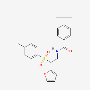 molecular formula C24H27NO4S B11251420 4-(tert-butyl)-N-(2-(furan-2-yl)-2-tosylethyl)benzamide 