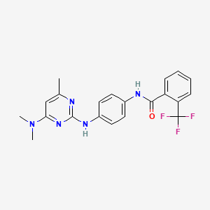 molecular formula C21H20F3N5O B11251425 N-(4-((4-(dimethylamino)-6-methylpyrimidin-2-yl)amino)phenyl)-2-(trifluoromethyl)benzamide 