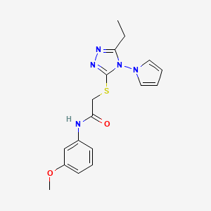 2-{[5-ethyl-4-(1H-pyrrol-1-yl)-4H-1,2,4-triazol-3-yl]sulfanyl}-N-(3-methoxyphenyl)acetamide