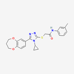 2-{[4-cyclopropyl-5-(3,4-dihydro-2H-1,5-benzodioxepin-7-yl)-4H-1,2,4-triazol-3-yl]sulfanyl}-N-(3-methylphenyl)acetamide