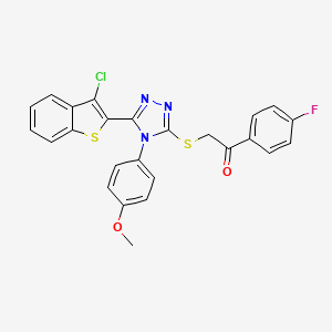 molecular formula C25H17ClFN3O2S2 B11251448 2-{[5-(3-chloro-1-benzothiophen-2-yl)-4-(4-methoxyphenyl)-4H-1,2,4-triazol-3-yl]sulfanyl}-1-(4-fluorophenyl)ethanone 