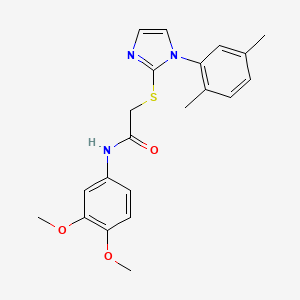 N-(3,4-dimethoxyphenyl)-2-((1-(2,5-dimethylphenyl)-1H-imidazol-2-yl)thio)acetamide