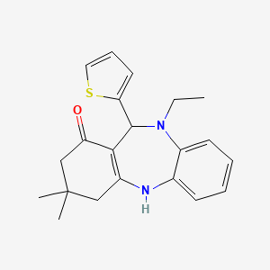 10-ethyl-3,3-dimethyl-11-(thiophen-2-yl)-2,3,4,5,10,11-hexahydro-1H-dibenzo[b,e][1,4]diazepin-1-one