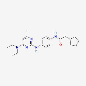 2-cyclopentyl-N-(4-{[4-(diethylamino)-6-methylpyrimidin-2-yl]amino}phenyl)acetamide