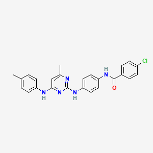 4-chloro-N-[4-({4-methyl-6-[(4-methylphenyl)amino]pyrimidin-2-yl}amino)phenyl]benzamide