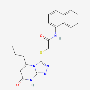 molecular formula C20H19N5O2S B11251524 N-(Naphthalen-1-YL)-2-({7-oxo-5-propyl-7H,8H-[1,2,4]triazolo[4,3-A]pyrimidin-3-YL}sulfanyl)acetamide 