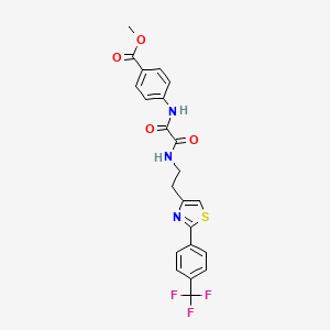 Methyl 4-(2-oxo-2-((2-(2-(4-(trifluoromethyl)phenyl)thiazol-4-yl)ethyl)amino)acetamido)benzoate