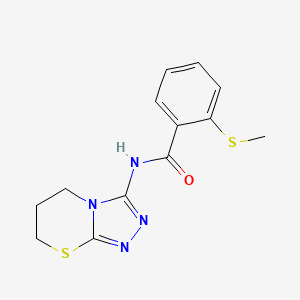 2-(Methylsulfanyl)-N-{5H,6H,7H-[1,2,4]triazolo[3,4-B][1,3]thiazin-3-YL}benzamide