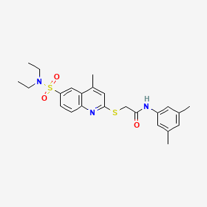 2-{[6-(diethylsulfamoyl)-4-methylquinolin-2-yl]sulfanyl}-N-(3,5-dimethylphenyl)acetamide