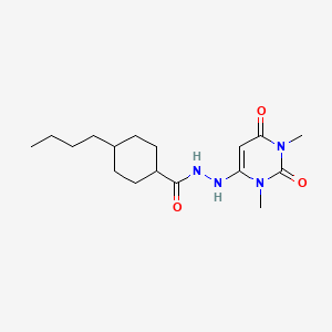 molecular formula C17H28N4O3 B11251607 4-Butyl-N'-(1,3-dimethyl-2,6-dioxo-1,2,3,6-tetrahydropyrimidin-4-YL)cyclohexane-1-carbohydrazide 