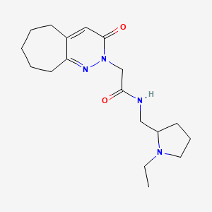 N-((1-ethylpyrrolidin-2-yl)methyl)-2-(3-oxo-3,5,6,7,8,9-hexahydro-2H-cyclohepta[c]pyridazin-2-yl)acetamide