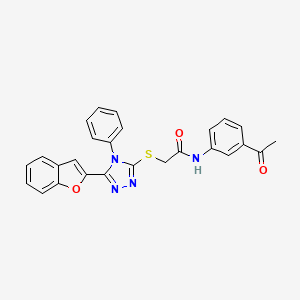 N-(3-acetylphenyl)-2-{[5-(1-benzofuran-2-yl)-4-phenyl-4H-1,2,4-triazol-3-yl]sulfanyl}acetamide