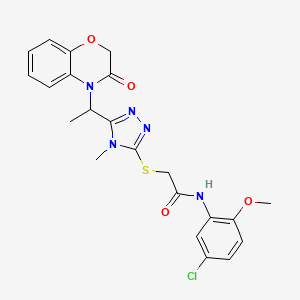 N-(5-chloro-2-methoxyphenyl)-2-({4-methyl-5-[1-(3-oxo-2,3-dihydro-4H-1,4-benzoxazin-4-yl)ethyl]-4H-1,2,4-triazol-3-yl}sulfanyl)acetamide