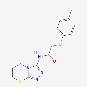 molecular formula C14H16N4O2S B11251675 2-(4-Methylphenoxy)-N-{5H,6H,7H-[1,2,4]triazolo[3,4-B][1,3]thiazin-3-YL}acetamide 