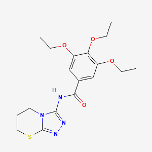 molecular formula C18H24N4O4S B11251677 3,4,5-Triethoxy-N-{5H,6H,7H-[1,2,4]triazolo[3,4-B][1,3]thiazin-3-YL}benzamide 