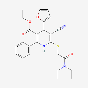 Ethyl 5-cyano-6-{[2-(diethylamino)-2-oxoethyl]sulfanyl}-4-(furan-2-yl)-2-phenyl-1,4-dihydropyridine-3-carboxylate