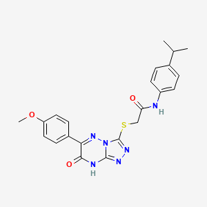 2-{[6-(4-methoxyphenyl)-7-oxo-7,8-dihydro[1,2,4]triazolo[4,3-b][1,2,4]triazin-3-yl]sulfanyl}-N-[4-(propan-2-yl)phenyl]acetamide