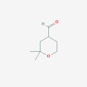B112517 2,2-Dimethyltetrahydropyran-4-carbaldehyde CAS No. 34941-21-4