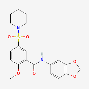 N-(1,3-benzodioxol-5-yl)-2-methoxy-5-(piperidin-1-ylsulfonyl)benzamide