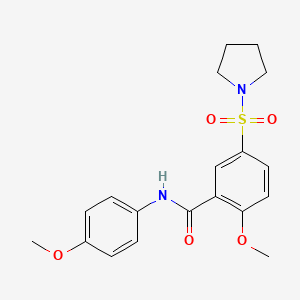 2-methoxy-N-(4-methoxyphenyl)-5-(pyrrolidin-1-ylsulfonyl)benzamide