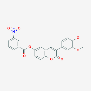 3-(3,4-dimethoxyphenyl)-4-methyl-2-oxo-2H-chromen-6-yl 3-nitrobenzoate