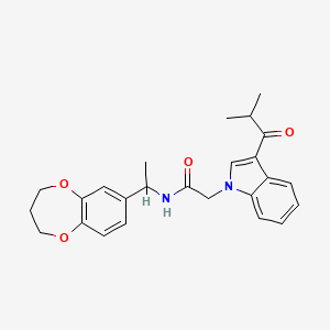 N-[1-(3,4-dihydro-2H-1,5-benzodioxepin-7-yl)ethyl]-2-[3-(2-methylpropanoyl)-1H-indol-1-yl]acetamide